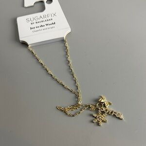 Sugarfix by BaubleBar Joy to the World Gold tone necklace with snowflake charm